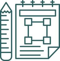 Sketchbook Line Gradient Icon vector