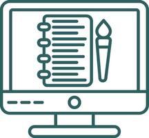 Sketchbook Line Gradient Icon vector