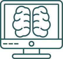 brain Line Gradient Icon vector