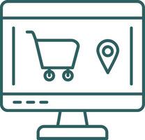 Online Order Line Gradient Icon vector