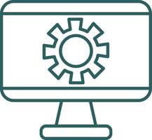 Monitor Screen Line Gradient Icon vector