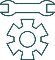 icono de gradiente de línea de soporte técnico vector