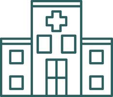 icono de gradiente de línea de hospital vector