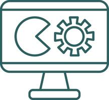 Pie Chart Line Gradient Icon vector