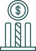 Dollar Line Gradient Icon vector