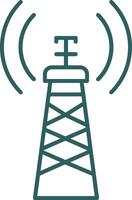 Signal Tower Line Gradient Icon vector