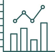 Bar Chart Line Gradient Icon vector