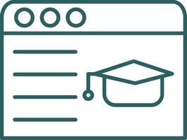 Online Learning Line Gradient Icon vector