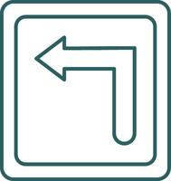 Turn Left Line Gradient Icon vector