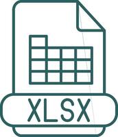 Xlsx Line Gradient Icon vector