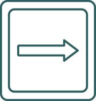 Right Line Gradient Icon vector