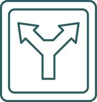 Diverge Line Gradient Icon vector