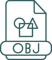 Obj Line Gradient Icon vector