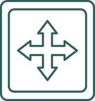 Cross Symbol Line Gradient Icon vector