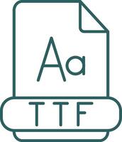 ttf línea degradado icono vector