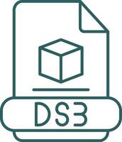 3ds línea degradado icono vector