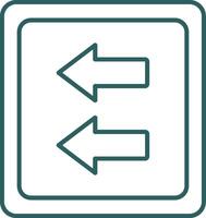 Fast Backward Line Gradient Icon vector