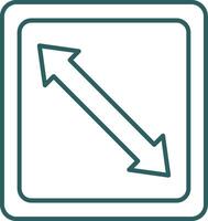 Right Down Line Gradient Icon vector
