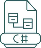 C Sharp Line Gradient Icon vector