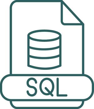 Sql Line Gradient Icon vector
