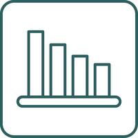 Bar Chart Line Gradient Icon vector