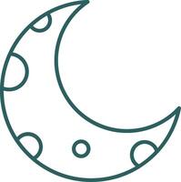 medio Luna línea degradado icono vector