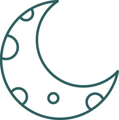 Half Moon Line Gradient Icon