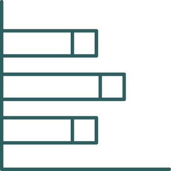 icono de gradiente de línea de gráfico de barras vector