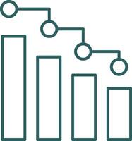 Bar Chart Line Gradient Icon vector