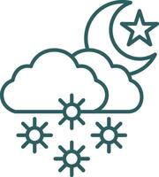 Night Snow Line Gradient Icon vector