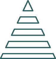 Pyramid Chart Line Gradient Icon vector