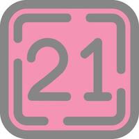 Twenty One Line Filled Light Icon vector