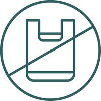 No Plastic Bag Line Gradient Icon vector