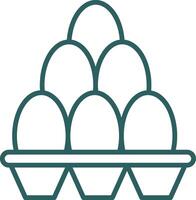 Egg Carton Line Gradient Icon vector