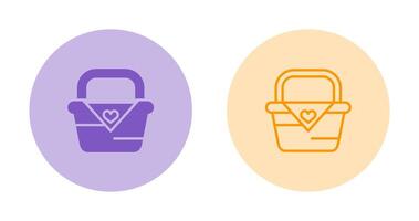 Romantic picnic basket Vector Icon