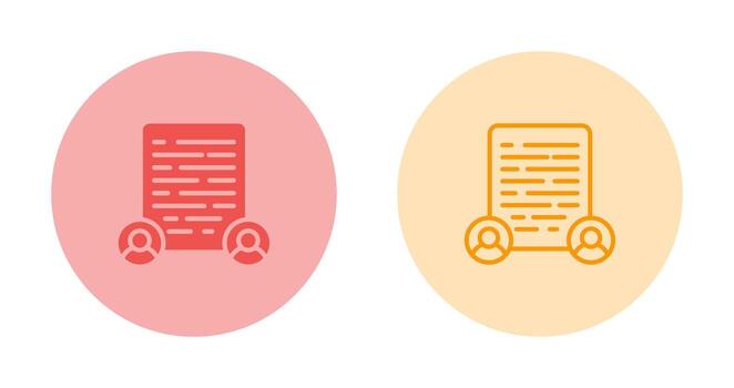 Document Collaboration Vector Icon