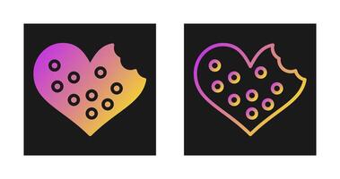 corazón conformado galletas vector icono