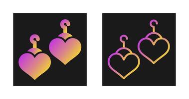 Heart Shaped Earrings Vector Icon