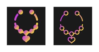 Heart Shaped Necklace Vector Icon