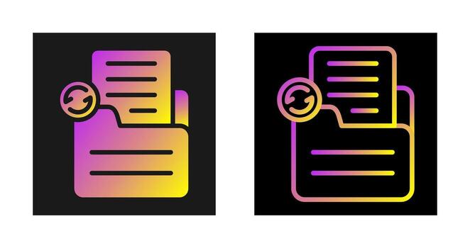 documento sincronizar vector icono