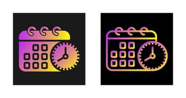 Calendar with clock Vector Icon