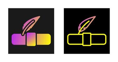 Quill pen with scroll Vector Icon