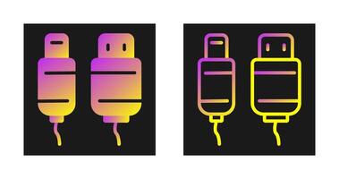 icono de vector de cable usb