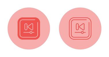 Video Previous Track Square Vector Icon