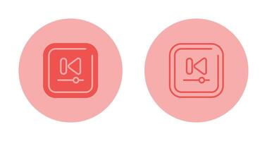 Video Previous Track Square Vector Icon