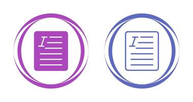 Document Italic Vector Icon