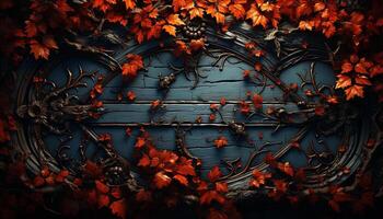 ai generado otoño hojas crear un vibrante, escalofriante bosque generado por ai foto