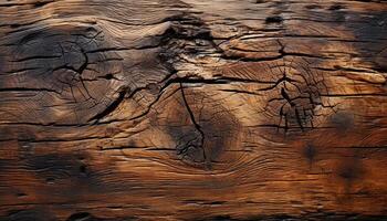 AI generated Old timber plank with rough wood grain pattern generated by AI photo