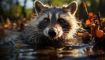 ai generado linda mamífero en naturaleza, juguetón perrito mirando a cámara generado por ai foto