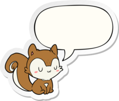 cartoon squirrel and speech bubble sticker png